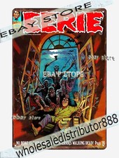 Listing image for 1972 Eerie Haunted Window Horror Cover Tin Sign collectible pub walls