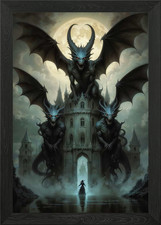Listing image for Haunted Castle Framed Wall Art Poster Canvas Print Picture