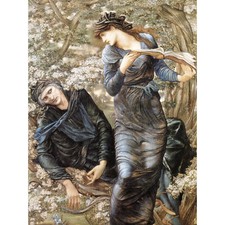 Listing image for Burne-Jones Beguiling Merlin Arthurian Painting Large Canvas Art Print