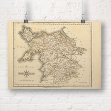 Listing image for Map of North Wales, 1793. Vintage Old British Map Repro Print/Poster