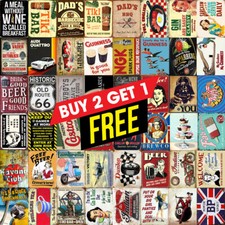 Listing image for Tin Sign Plaque Pub Bar Vintage Style Retro Wall Decor Poster Home Club. 2 Sizes