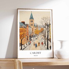 Listing image for 2 Cardiff Poster, Wales Poster, UK Poster, Welsh Decor, European Poster, Castle