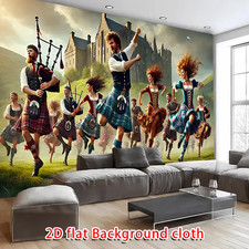 Listing image for MAN CAVE SCOTTISH BANNER- Scottish Castle & Tartan Traditional DANCERS