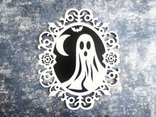 Listing image for Halloween Ghost Wall Art Decoration, Gothic Mirror Sign, Spooky Party Gift