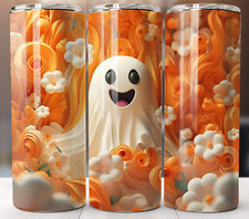 Listing image for 3D Halloween Ghost 20oz Tumbler - Insulated Stainless Steel Mug