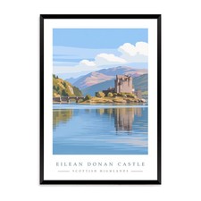 Listing image for Eilean Donan Castle Travel Poster Print - Scottish Highlands Coastal Wall Art