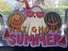 Listing image for Summerween Hot Ghoul Summer Sign Halloween Ghost Decor Hanging Ornament Plaque