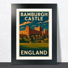 Listing image for Bamburgh Castle, England Travel Poster. Wall Art Print