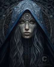 Listing image for Celtic Priestess Lore Keeper Druid Storyteller Mysterious Giclée 8X10 Print