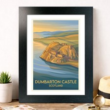 Listing image for Dumbarton Castle, Scotland Travel Poster Giclee Art Print