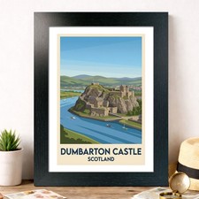 Listing image for Dumbarton Castle, Scotland Travel Poster Giclee Art Print