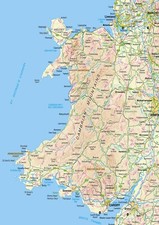 Listing image for Wales Map Poster Print A5, A4, A3, A2, A1, A0