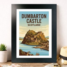 Listing image for Dumbarton Castle, Scotland Travel Poster Giclee Art Print