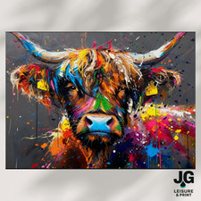 Listing image for Highland Cow Picture Wall Art Poster Print Scotland A5 A4 A3 A2 A1